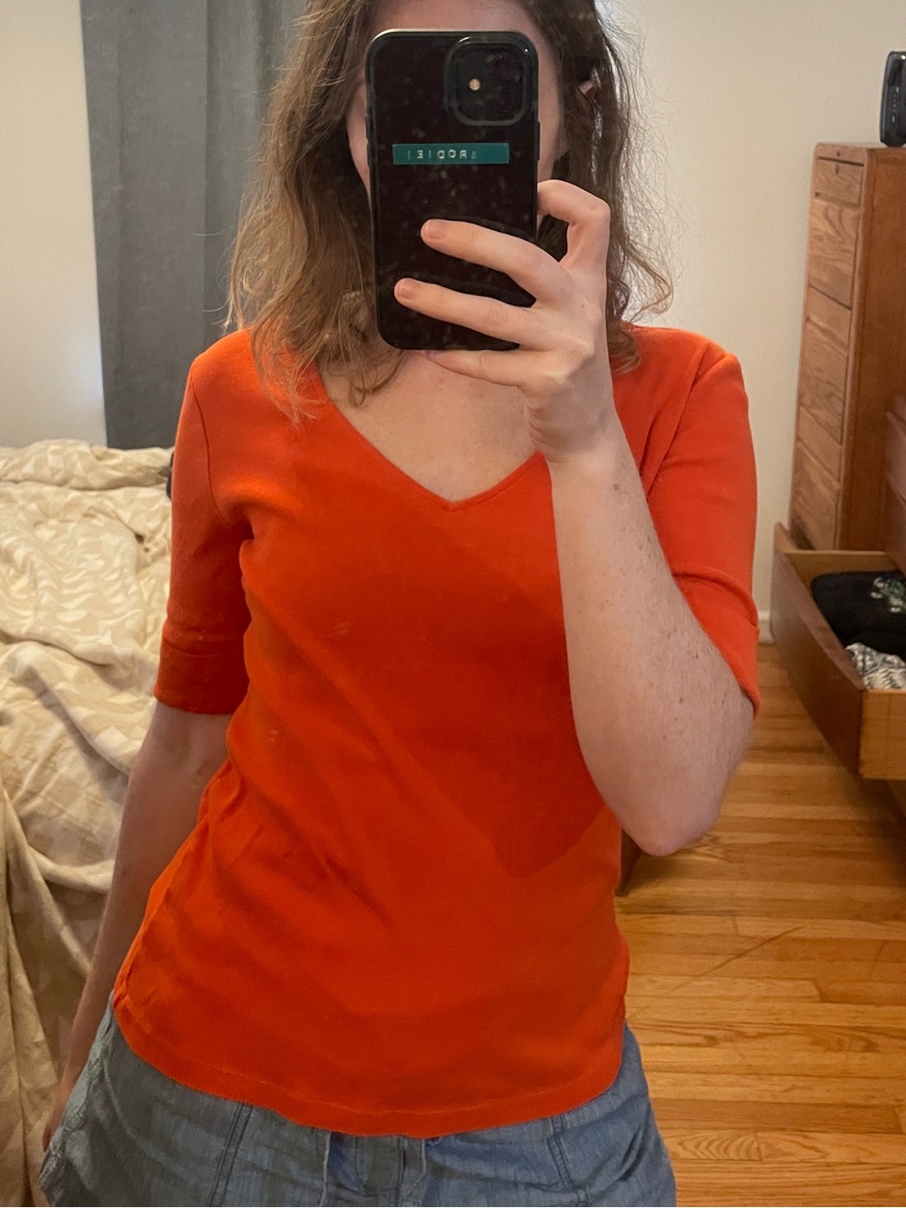 Ralph Lauren Orange V-Neck Short Sleeve Tee